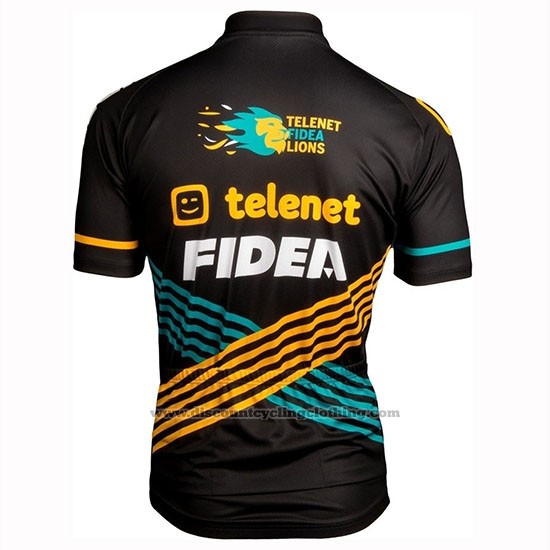 2019 Cycling Jersey Telenet Fidea Black Yellow Blue Short Sleeve and Bib Short